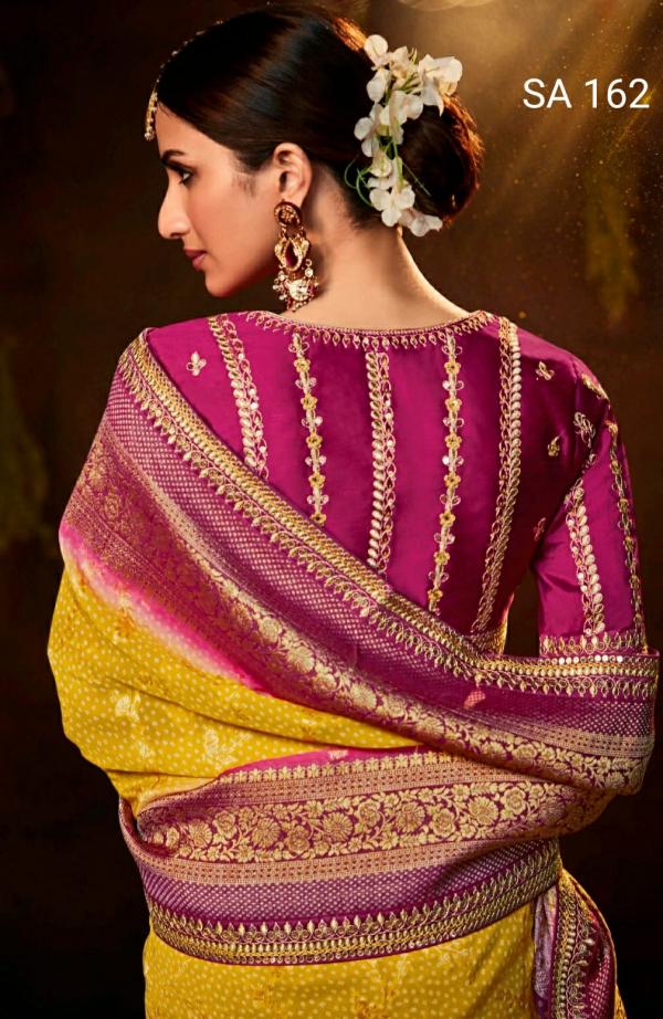 Kimora Sindhuri Bandhej Embroidery Saree Collection